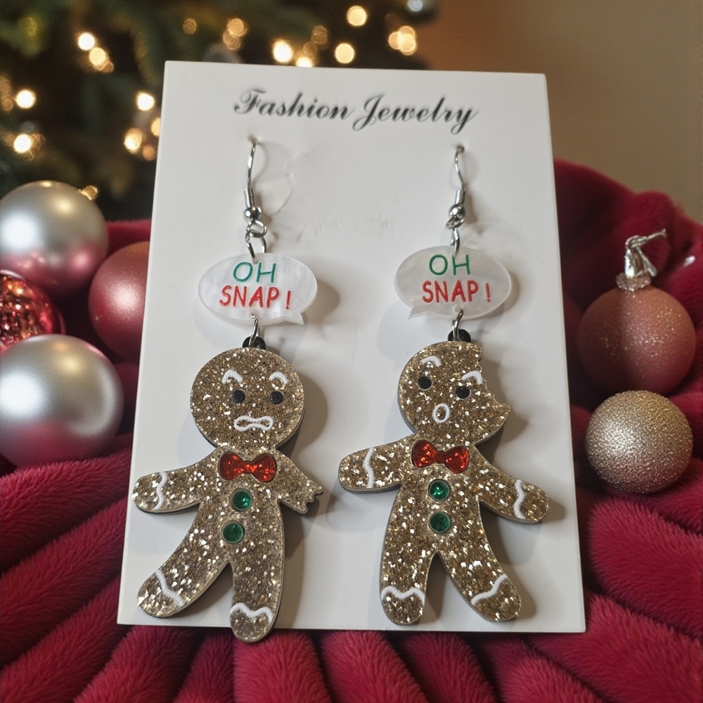 Fashion Jewelry Festive Gingerbread Earrings